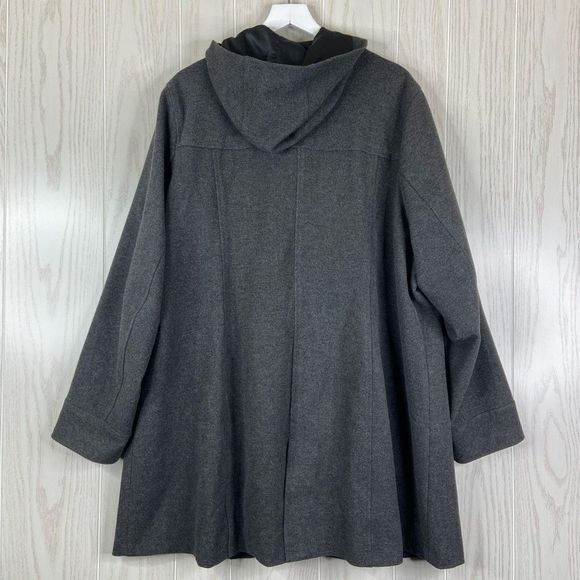 Torrid Dark Grey Brushed Hooded Toggle Coat Size 3X - Picture 7 of 8